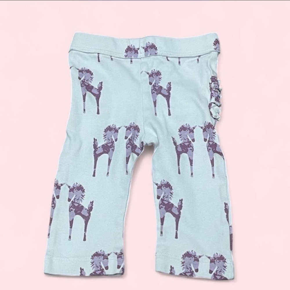 Kate Quinn 100% Cotton Ruffle Butt Leggings 6–12M | Purple Tie Dye Unicorn | EUC